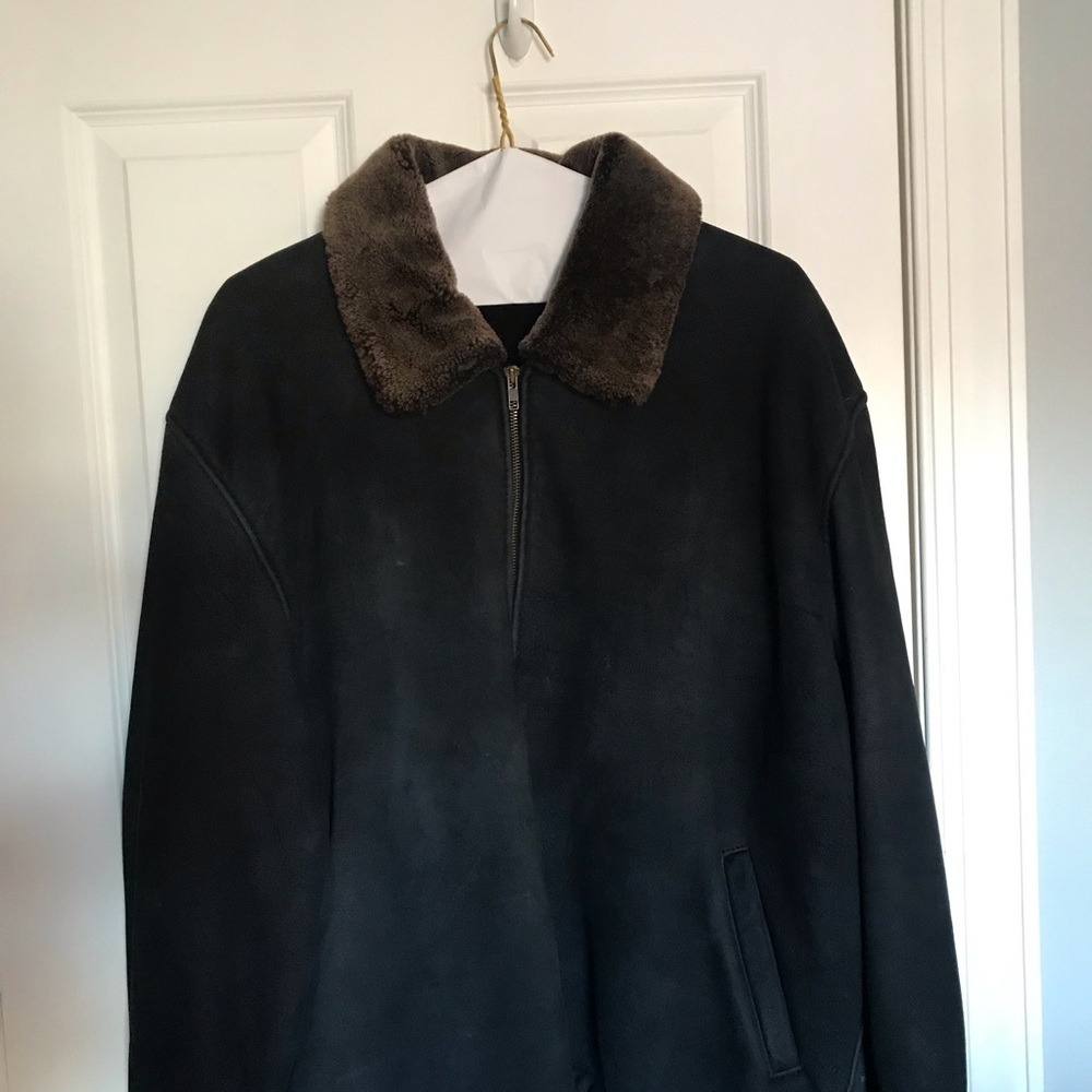Owen Barry Suede Lambskin Shearling Leather Jacket